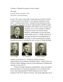 A History of Shared Governance at East Carolina The Nadir In early