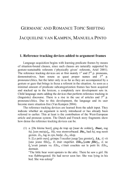 germanic and romance topic shifting jacqueline van kampen