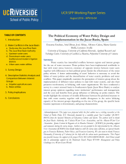 The Political Economy of Water Policy Design and Implementation in