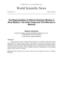 The Representation of African American Women in Alice Walker`s