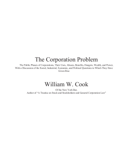 The Corporation Problem - McMaster University, Canada