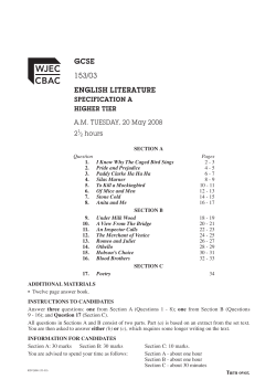GCSE 153/03 ENGLISH LITERATURE