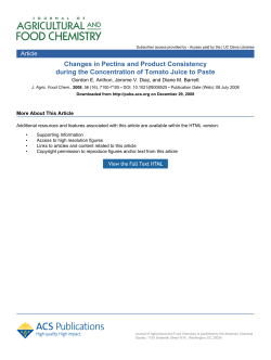 Changes in Pectins and Product Consistency during the