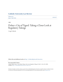Dolan v. City of Tigard - CUA Law Scholarship Repository