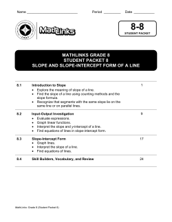 mathlinks grade 8 student packet 8 slope and slope