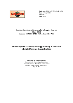 Thermosphere variability and applicability of the Mars Climate