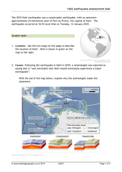 Haiti earthquake assessment task