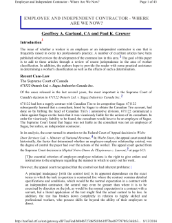 Employee and Independent Contractor - Where Are