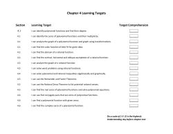 Chapter 4 Learning Targets
