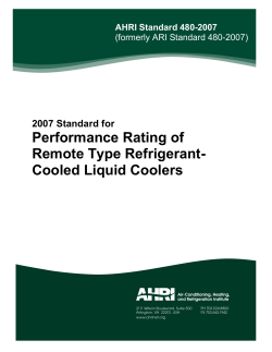 AHRI 480 (2007): Remote Type Refrigerant