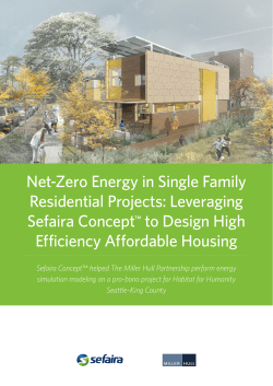 Net-Zero Energy in Single Family Residential Projects