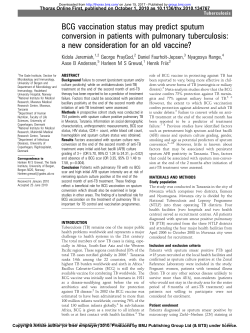 BCG vaccination status may predict sputum conversion in patients