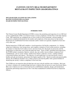 CLINTON COUNTY HEALTH DEPARTMENT RESTAURANT