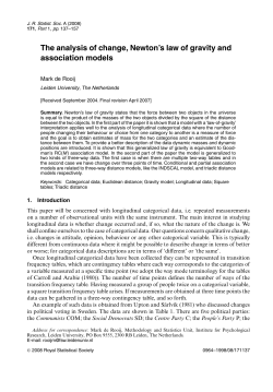 The analysis of change, Newton`s law of gravity and association