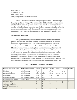 Morphology sketch of Sereer