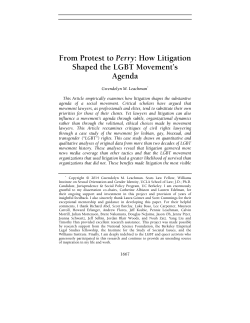 How Litigation Shaped the LGBT Movement`s Agenda