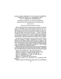 LOCAL PASSIVE IMMUNITY IN THE SKIN OF