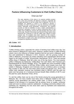 Factors Influencing Customers to Visit Coffee Chains