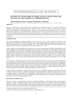 revision of the records of shark and ray species from the maltese