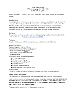Petal Middle School 7​th​Grade Language Arts&mdash;2015