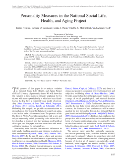 Personality Measures in the National Social Life, Health, and Aging