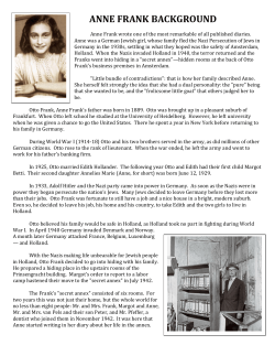 Anne Frank Background