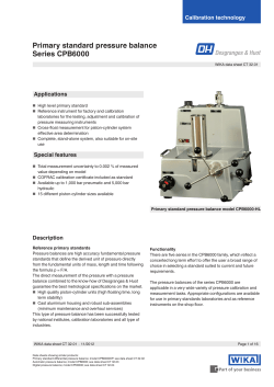 Primary standard pressure balance Series CPB6000