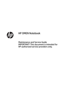 HP OMEN Notebook Maintenance and Service GuideIMPORTANT