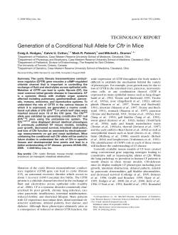 Generation of a conditional null allele for Cftr in mice