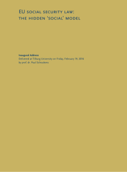 EU social security law: the hidden `social` model