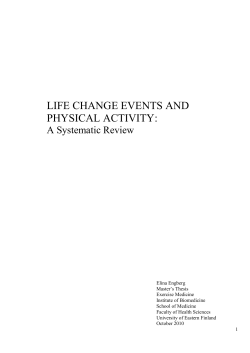 life change events and physical activity
