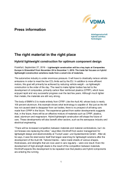 Press information The right material in the right place