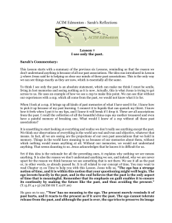 ACIM Edmonton - Sarah`s Reflections