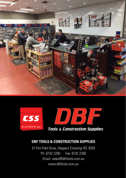 View Brochure - DBF Tools Hoppers Crossing Vic