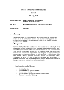 Elected Members Trent Self Service Utilisation PDF 114 KB