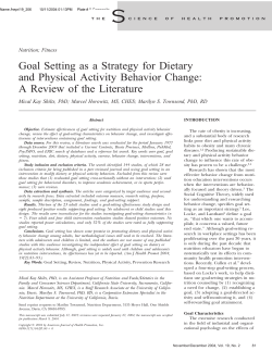Goal Setting as a Strategy for Dietary and