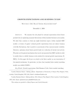 GROWTH EXPECTATIONS AND BUSINESS CYCLES Wouter J