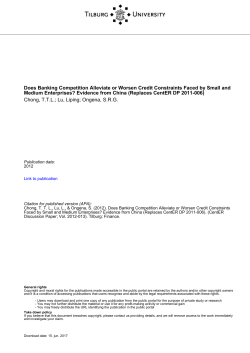 Tilburg University Does Banking Competition