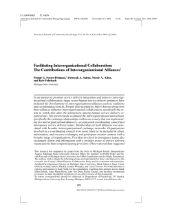 Facilitating Interorganizational Collaboration