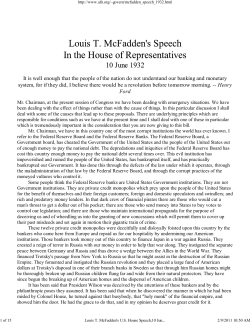 Louis T. McFadden`s US Ho