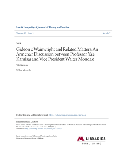 Gideon v. Wainwright and Related Matters: An Armchair Discussion