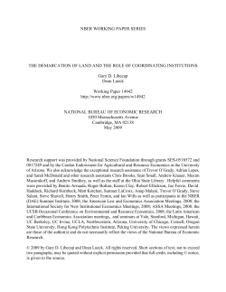 The Demarcation of Land and the Role of Coordinating Institutions
