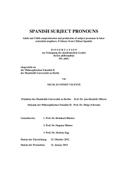 Spanish Subject Pronouns - EDOC HU - Humboldt