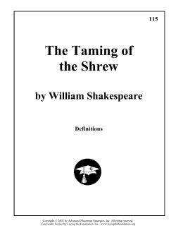 SHREW SAT Vocabulary