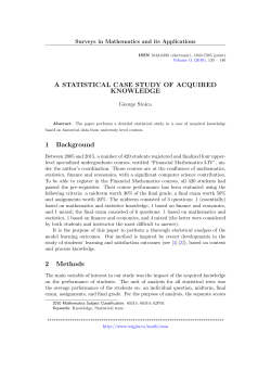 A Statistical Case Study of Acquired Knowledge