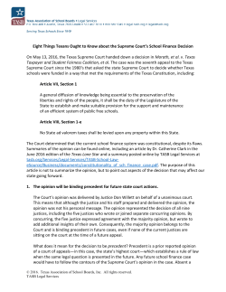 Eight Things Texans Ought to Know about the Supreme Court`s