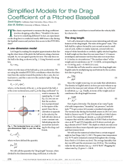 Simplified Models for the Drag Coefficient of a Pitched Baseball
