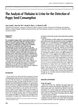 The Analysis of Thebaine in Urine for the Detection of Poppy Seed
