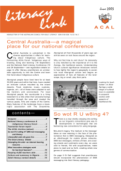 June 2003 - Australian Council for Adult Literacy