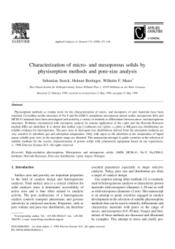 Characterization of micro- and mesoporous solids by physisorption